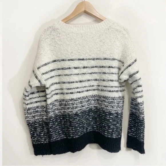 Vince Striped Wool Sweater Size Large Cream Black - Picture 3 of 9